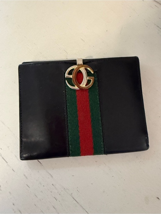 Gucci Handbags - Gucci vintage Double GG black leather bifold card